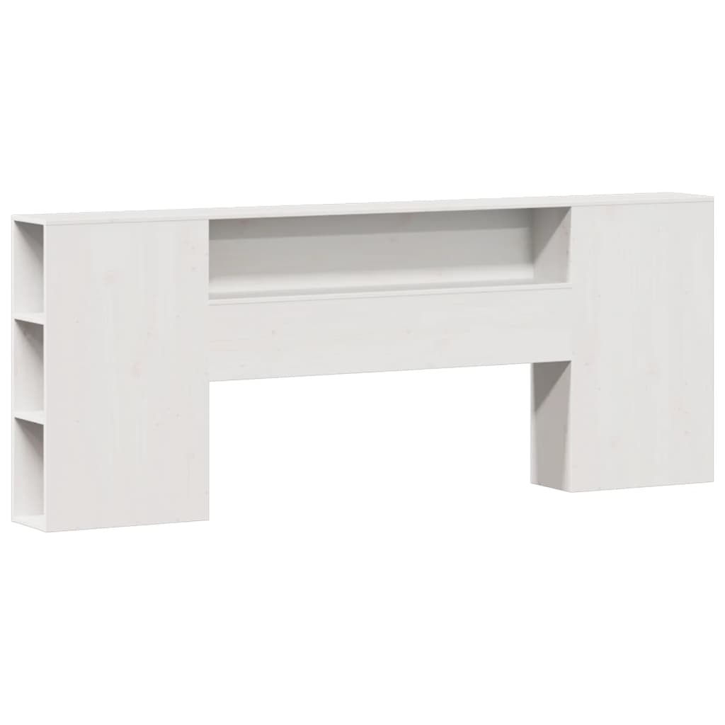 Lit bibliothèque sans matelas blanc 200x200 cm bois pin massif - XIOS