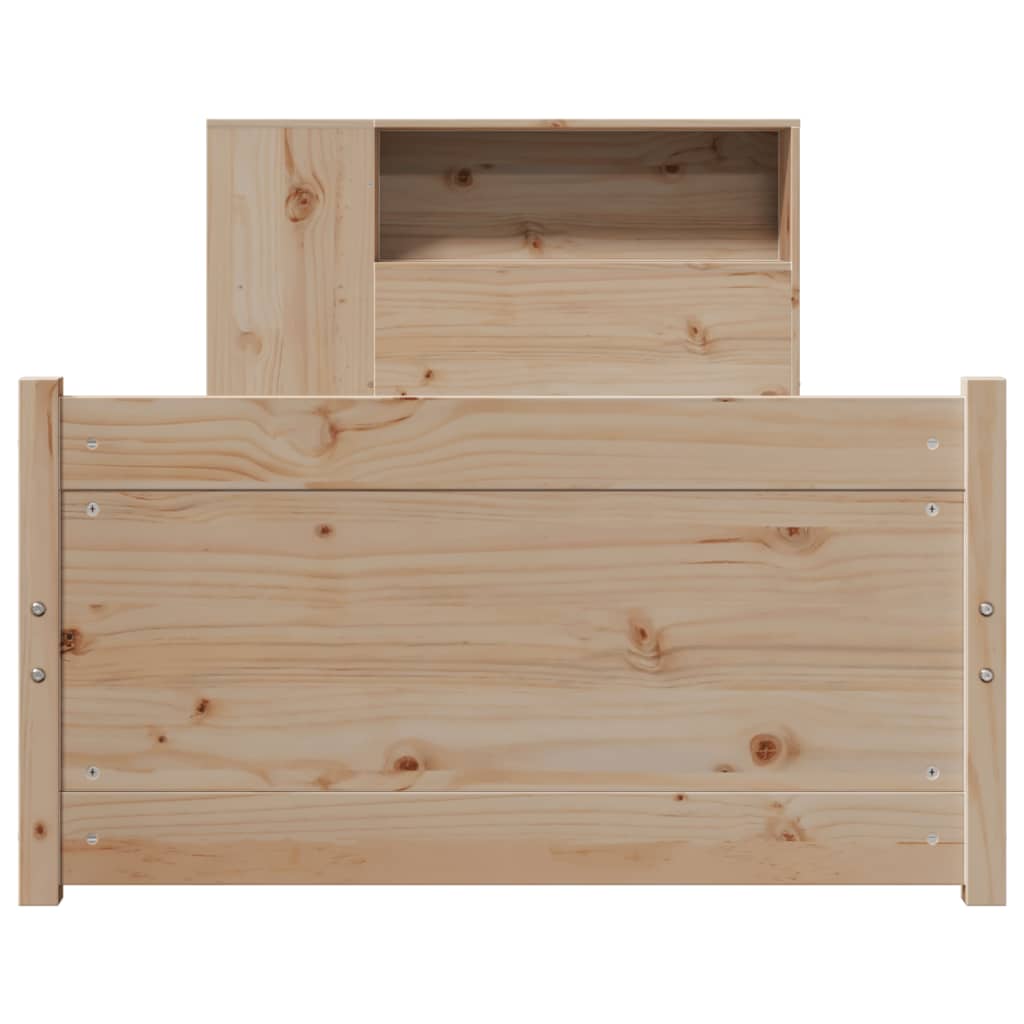 Lit bibliothèque sans matelas 75x190 cm bois de pin massif - XIOS
