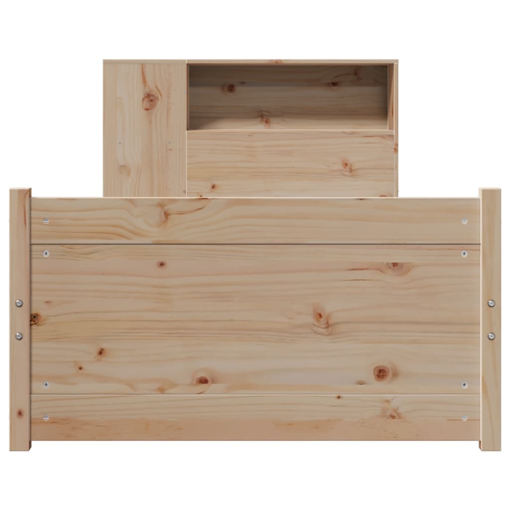Lit bibliothèque sans matelas 90x190 cm bois de pin massif - XIOS