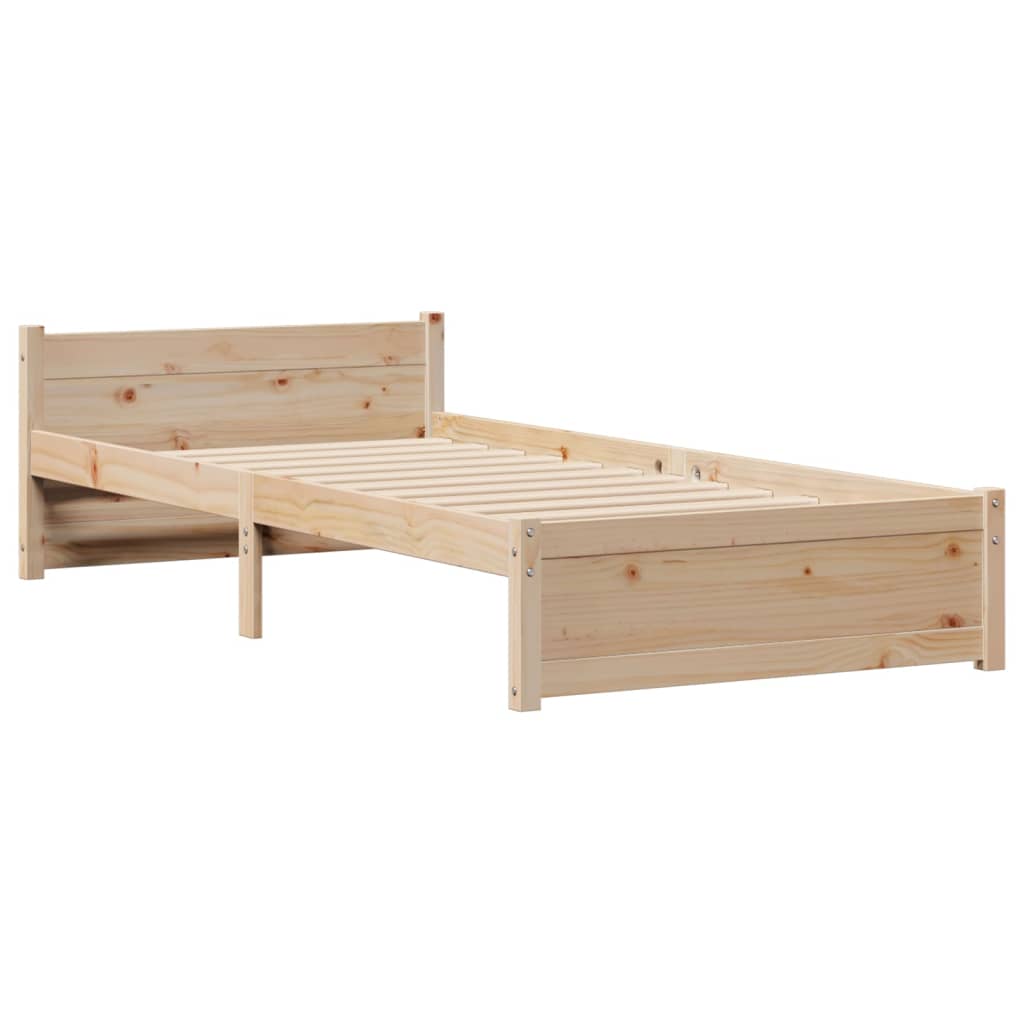 Lit bibliothèque sans matelas 90x190 cm bois de pin massif - XIOS