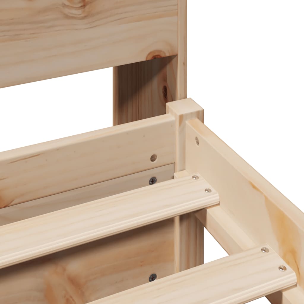 Lit bibliothèque sans matelas 90x190 cm bois de pin massif - XIOS