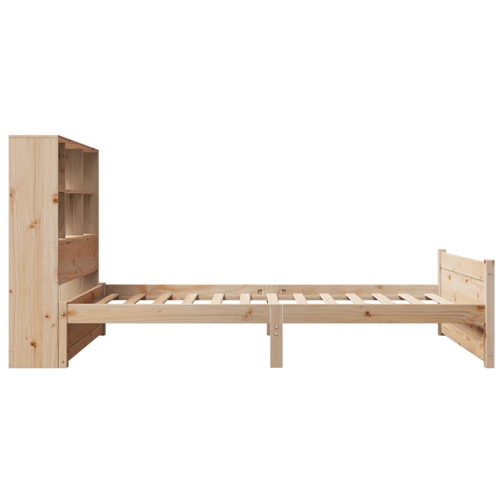Lit bibliothèque sans matelas 90x190 cm bois de pin massif - XIOS
