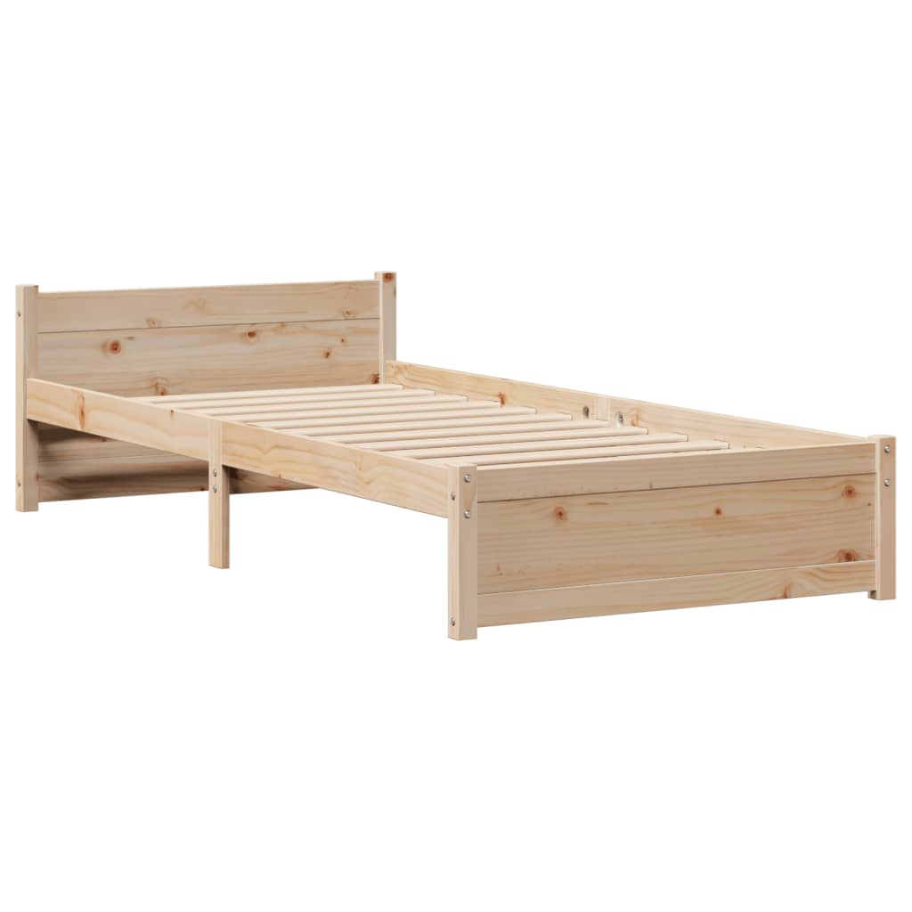 Lit bibliothèque sans matelas 90x190 cm bois de pin massif - XIOS