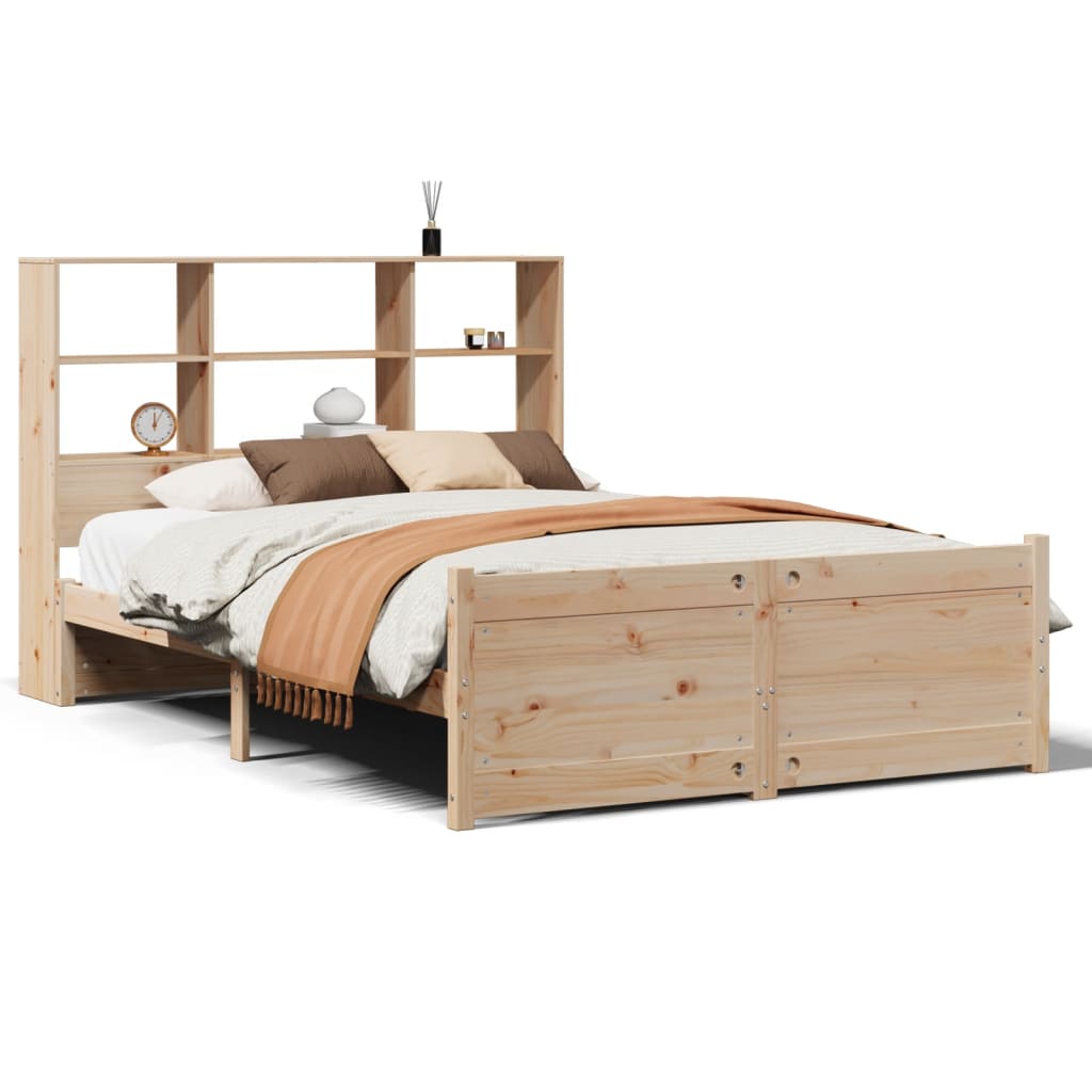Lit bibliothèque sans matelas 120x190 cm bois de pin massif - XIOS