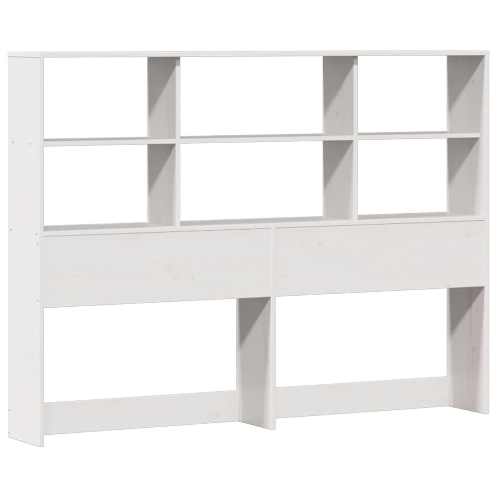 Lit bibliothèque sans matelas blanc 120x200 cm bois pin massif - XIOS