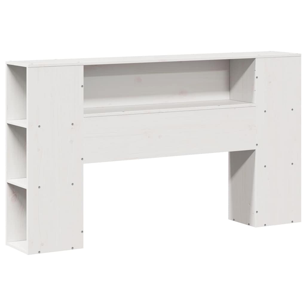 Lit bibliothèque sans matelas blanc 135x190 cm bois pin massif - XIOS