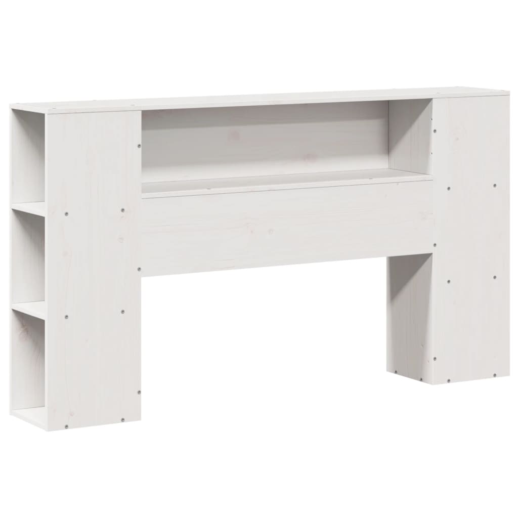 Lit bibliothèque sans matelas blanc 140x190 cm bois pin massif - XIOS