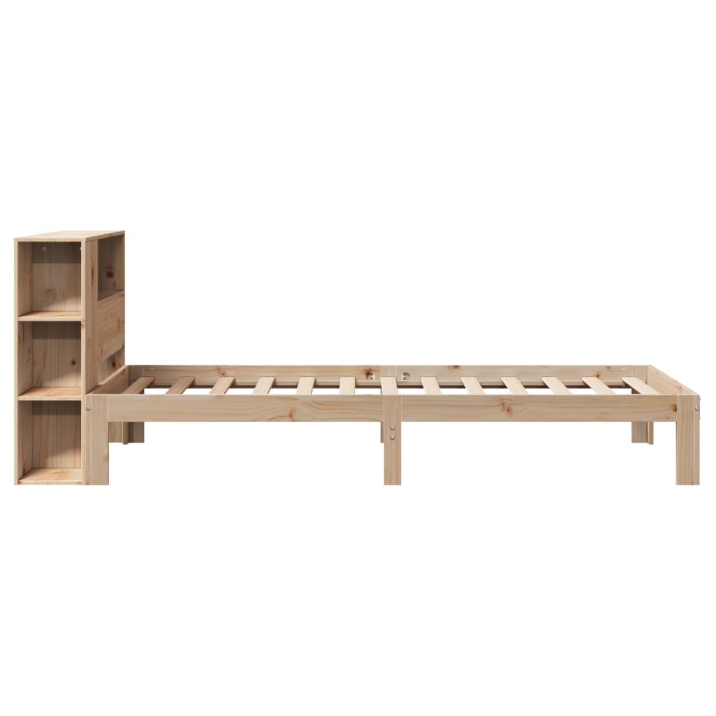 Lit bibliothèque sans matelas 100x200 cm bois massif de pin - XIOS