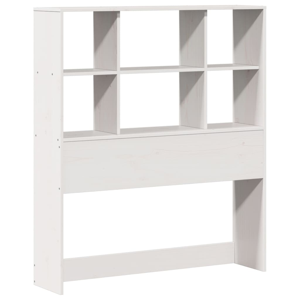 Lit bibliothèque sans matelas blanc 90x190cm bois de pin massif - XIOS