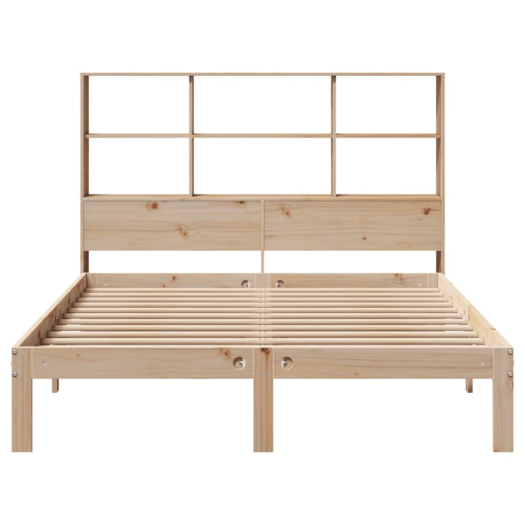 Lit bibliothèque sans matelas 120x200 cm bois de pin massif - XIOS