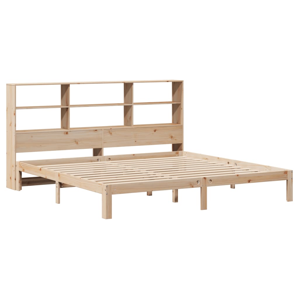 Lit bibliothèque sans matelas 180x200 cm bois massif de pin - XIOS