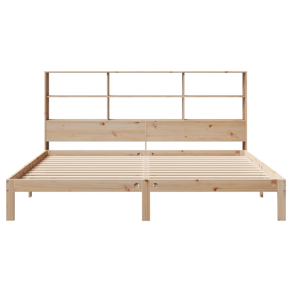 Lit bibliothèque sans matelas 180x200 cm bois massif de pin - XIOS