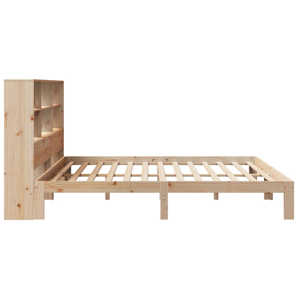 Lit bibliothèque sans matelas 180x200 cm bois massif de pin - XIOS