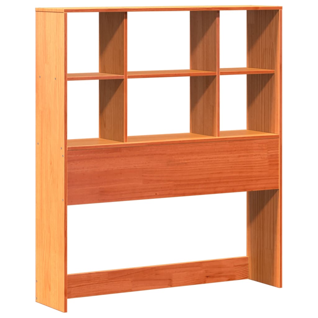 Lit bibliothèque sans matelas cire marron 100x200 cm pin massif - XIOS