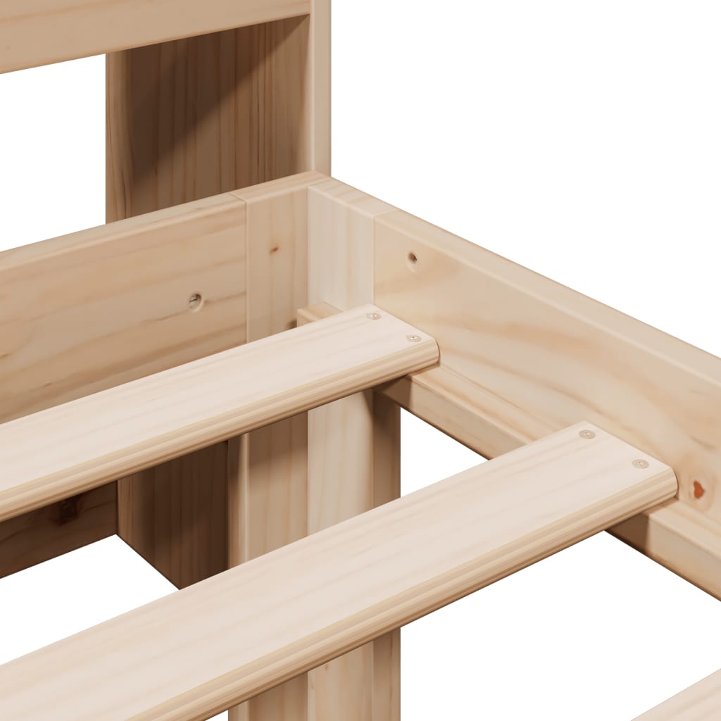 Lit bibliothèque sans matelas 100x200 cm bois massif de pin - XIOS