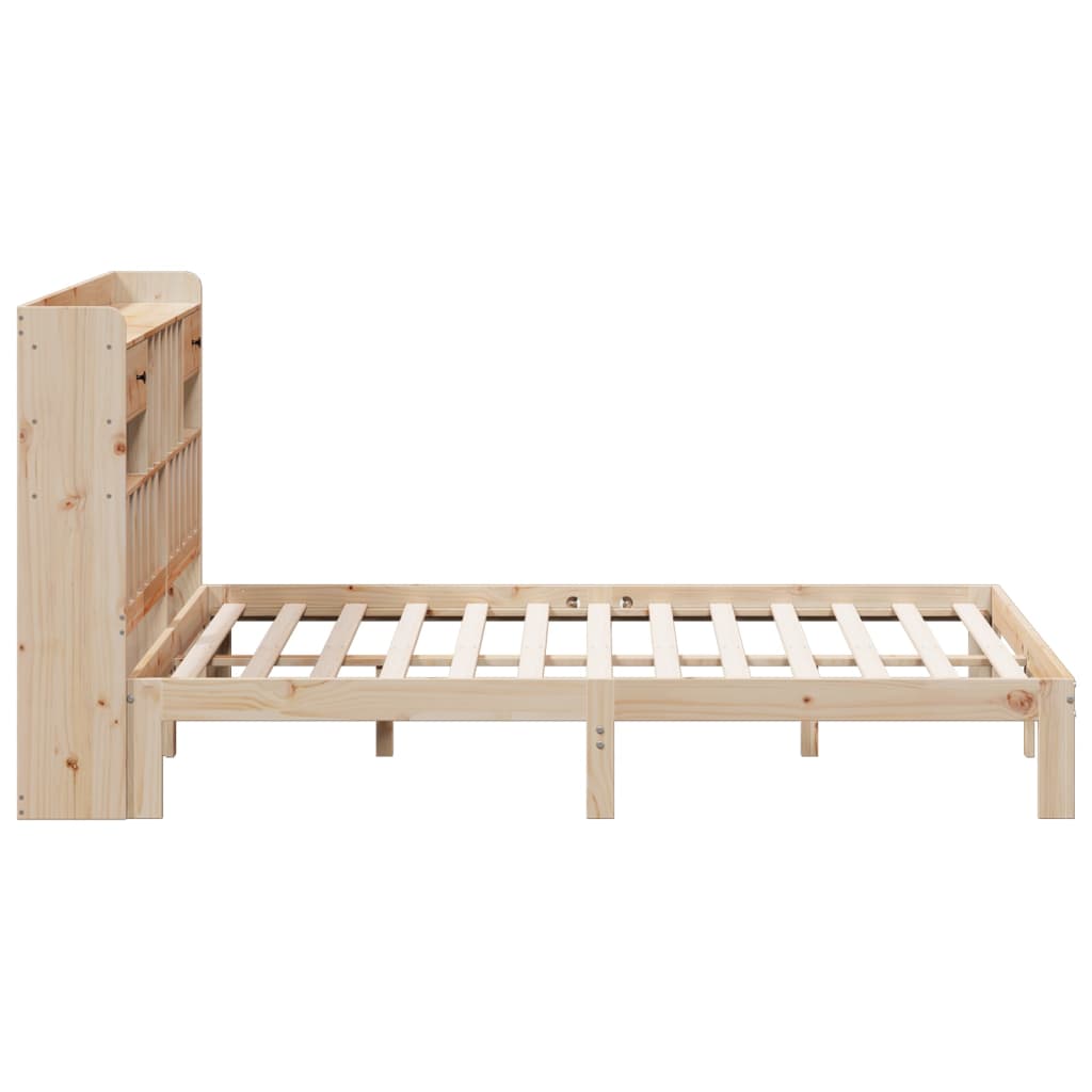 Lit bibliothèque sans matelas 180x200 cm bois massif de pin - XIOS