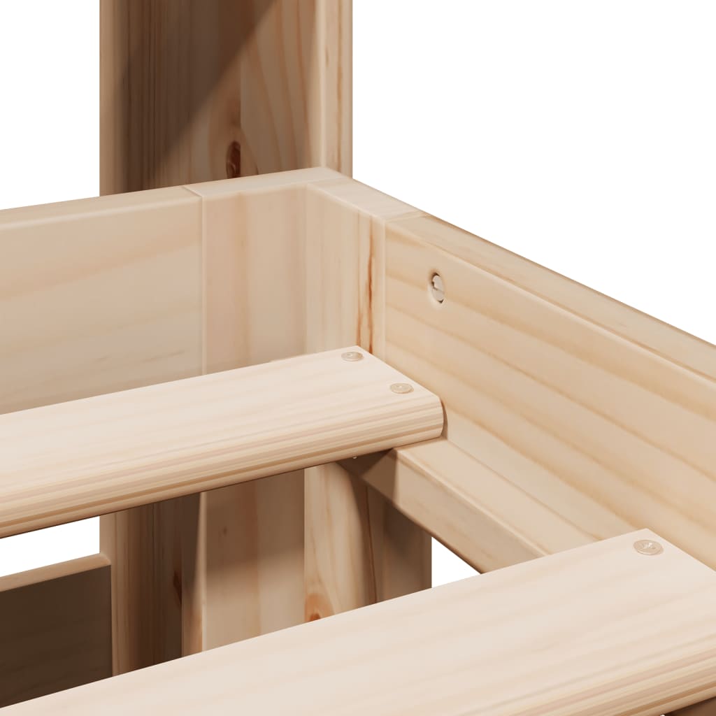 Lit bibliothèque sans matelas 180x200 cm bois massif de pin - XIOS