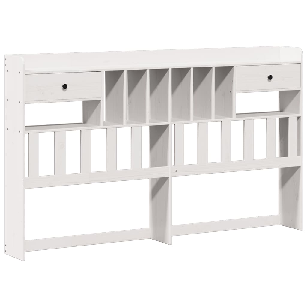 Lit bibliothèque sans matelas blanc 180x200 cm bois pin massif - XIOS