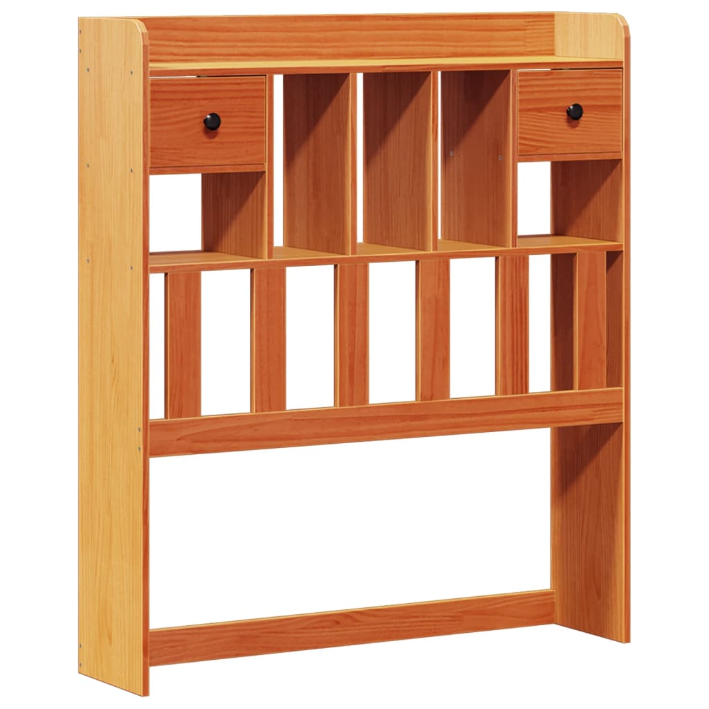 Lit bibliothèque sans matelas cire marron 75x190 cm pin massif - XIOS