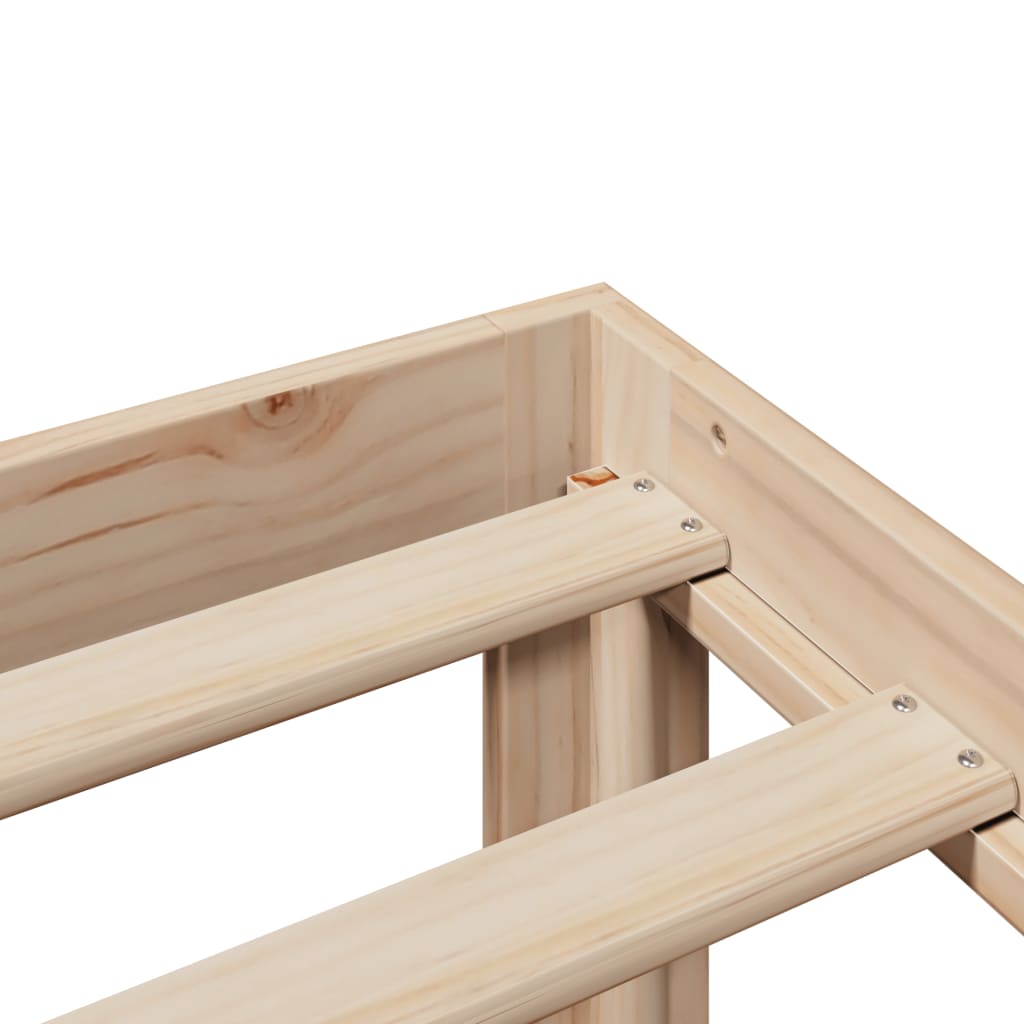 Lit bibliothèque sans matelas 140x190 cm bois de pin massif - XIOS