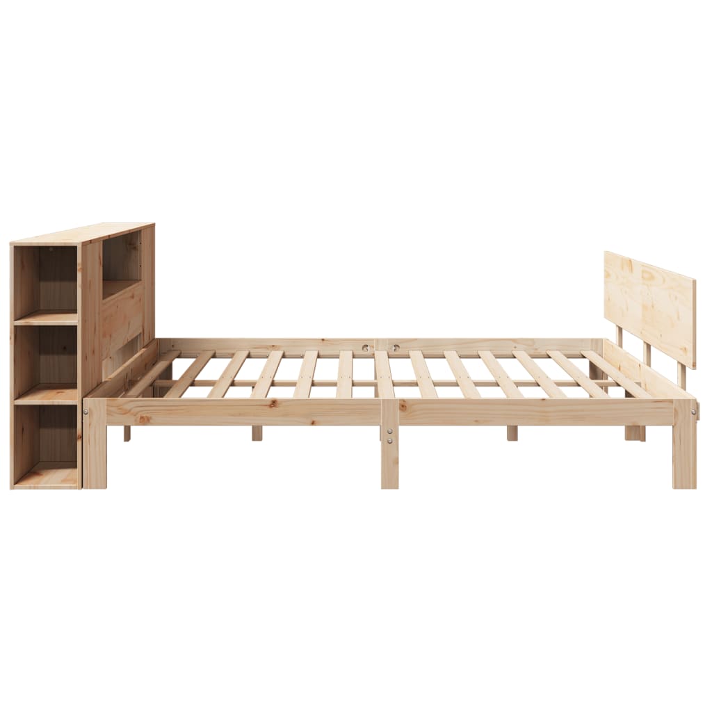Lit bibliothèque sans matelas 180x200 cm bois massif de pin - XIOS