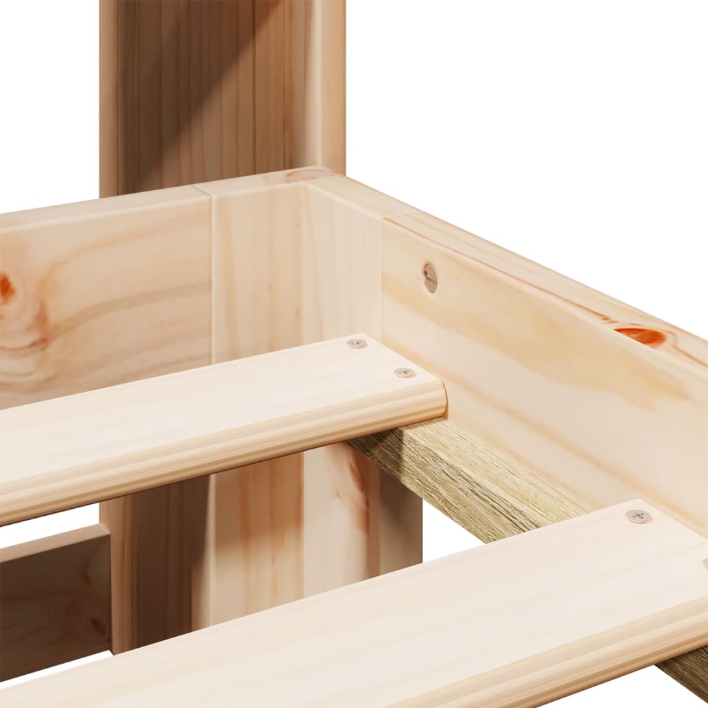 Lit bibliothèque sans matelas 135x190 cm bois de pin massif - XIOS