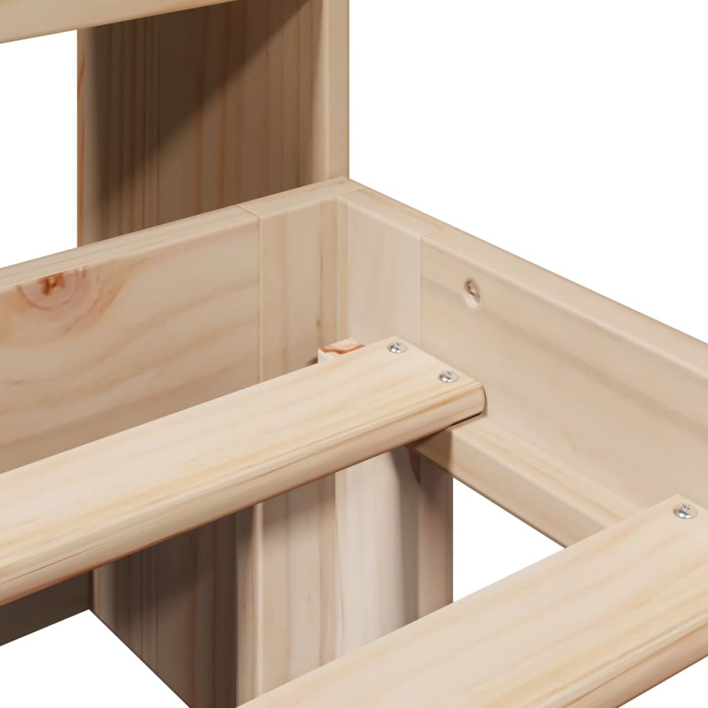 Lit bibliothèque sans matelas 120x200 cm bois de pin massif - XIOS