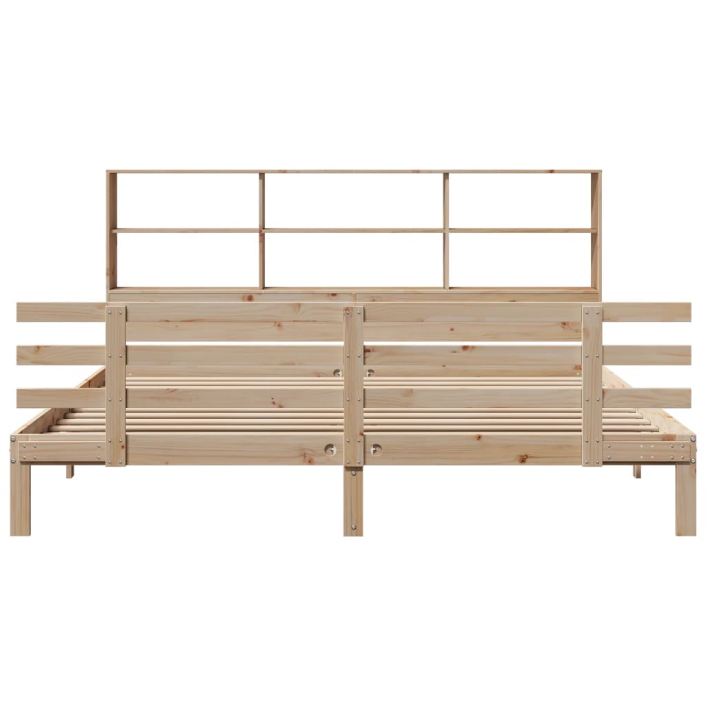 Lit bibliothèque sans matelas 180x200 cm bois massif de pin - XIOS