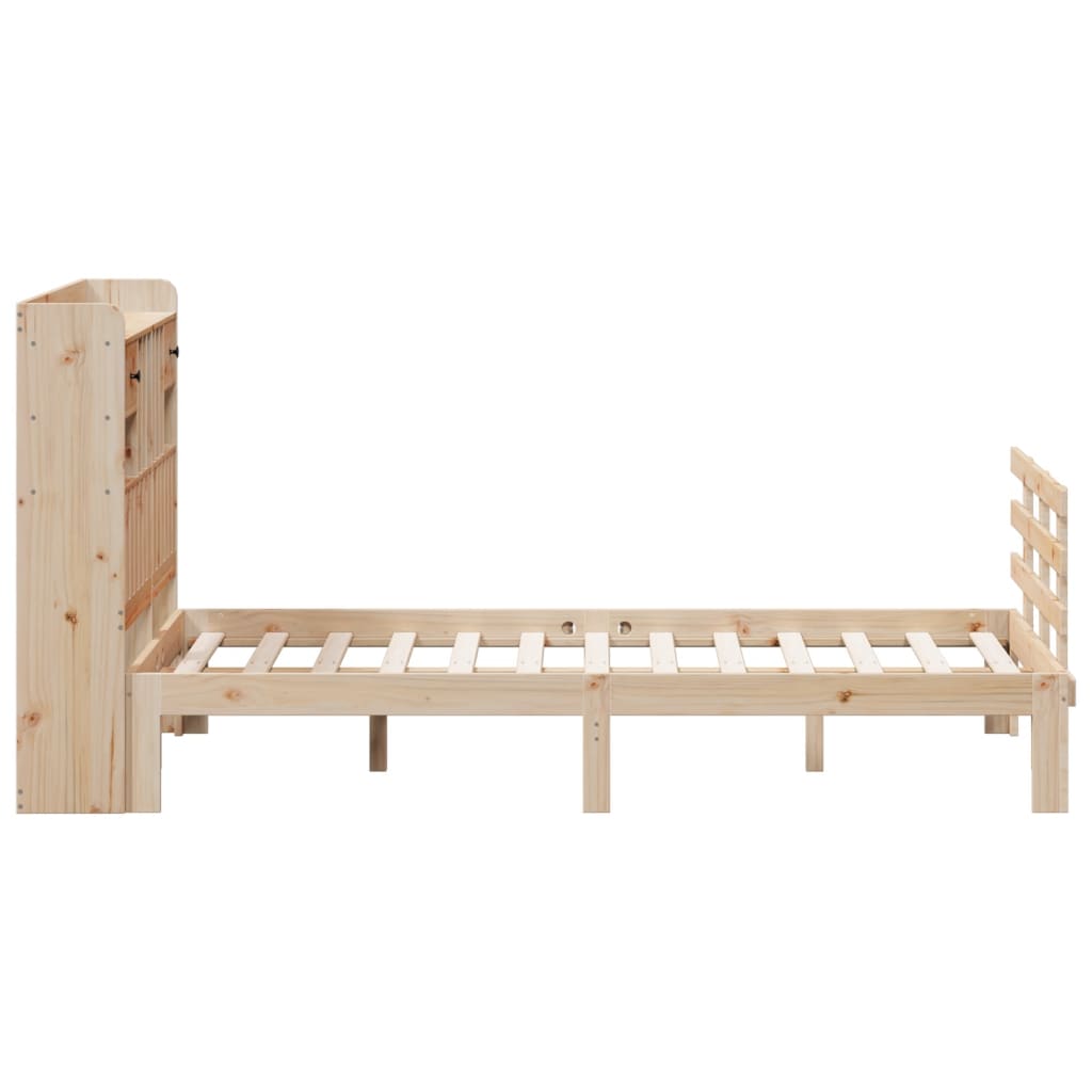 Lit bibliothèque sans matelas 135x190 cm bois de pin massif - XIOS