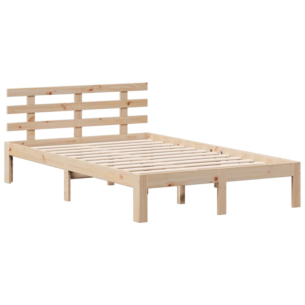 Lit bibliothèque sans matelas 135x190 cm bois de pin massif - XIOS