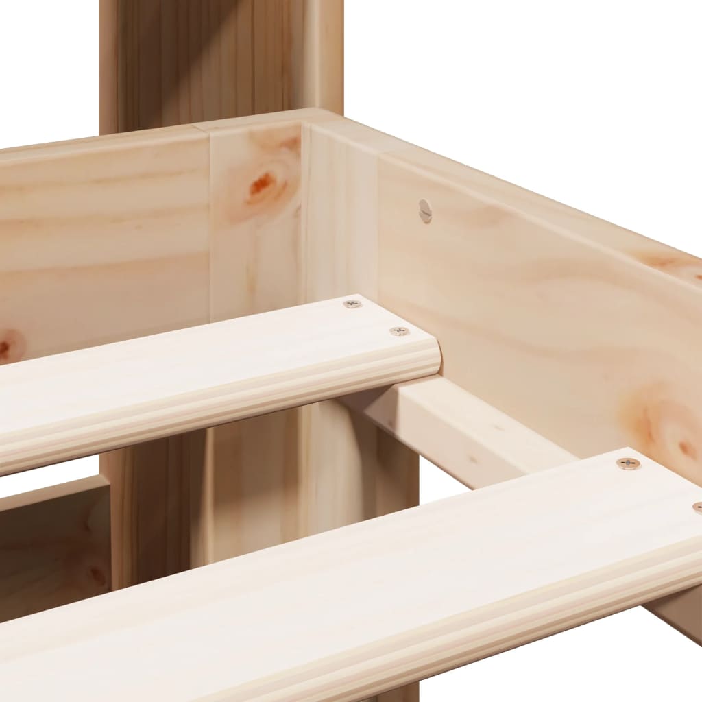 Lit bibliothèque sans matelas 135x190 cm bois de pin massif - XIOS