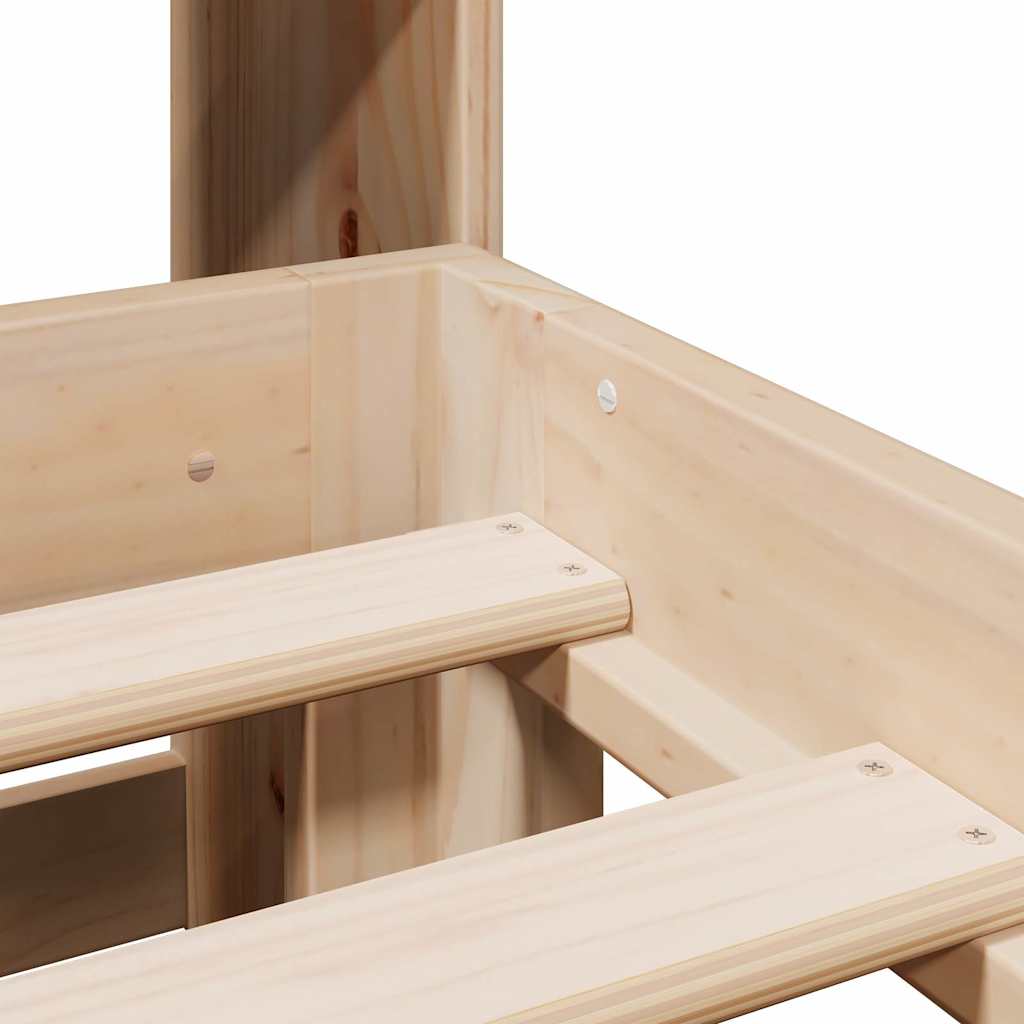 Lit bibliothèque sans matelas 180x200 cm bois massif de pin - XIOS