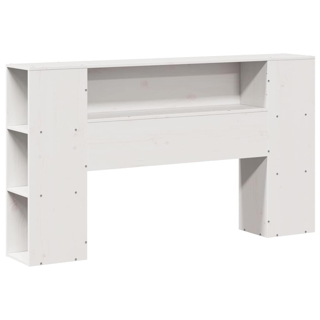 Lit bibliothèque sans matelas blanc 160x200 cm bois pin massif - XIOS