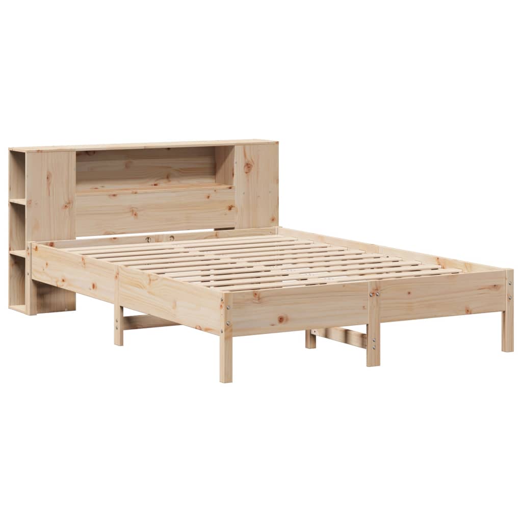 Lit bibliothèque sans matelas 140x200 cm bois massif de pin - XIOS