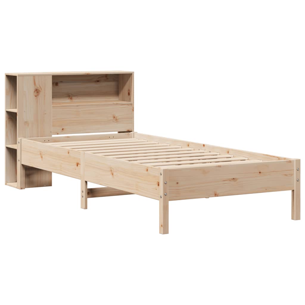Lit bibliothèque sans matelas 75x190 cm bois de pin massif - XIOS
