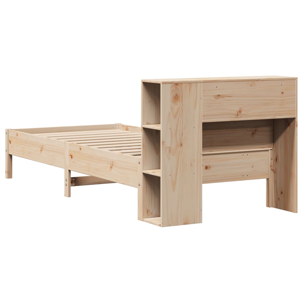 Lit bibliothèque sans matelas 75x190 cm bois de pin massif - XIOS
