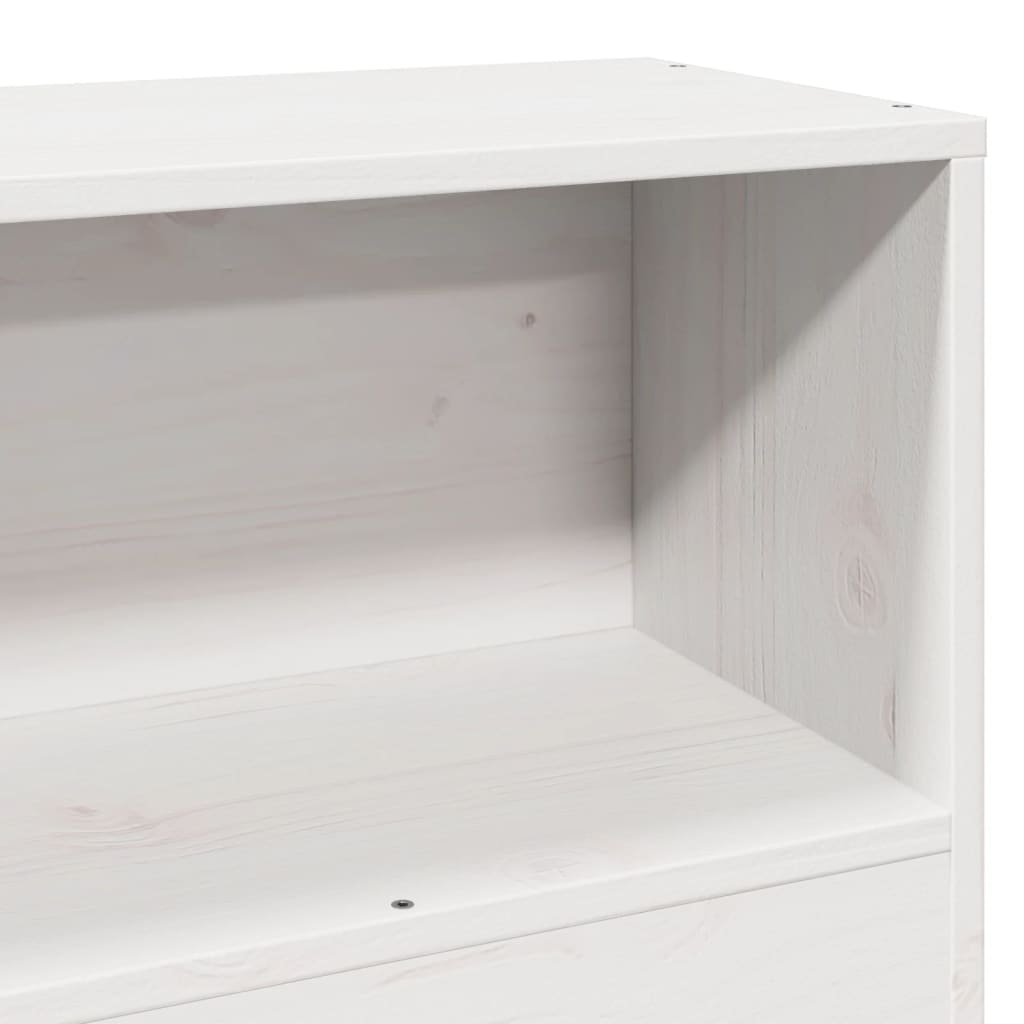 Lit bibliothèque sans matelas blanc 75x190cm bois de pin massif - XIOS