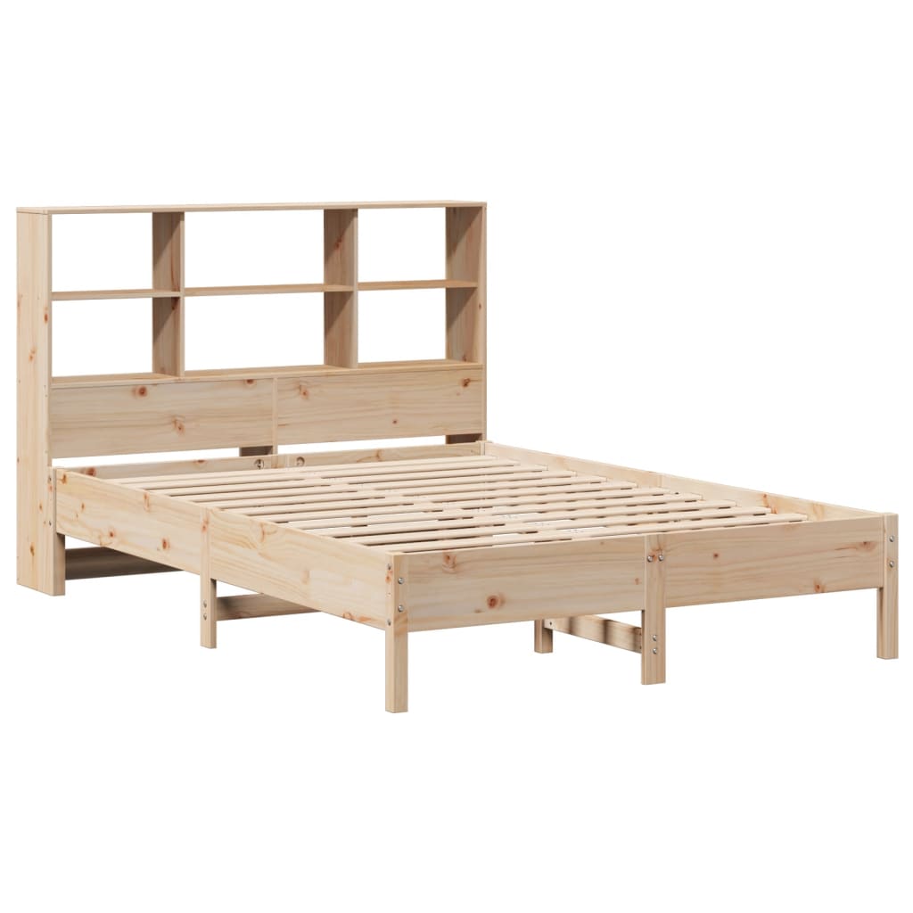 Lit bibliothèque sans matelas 140x200 cm bois massif de pin - XIOS
