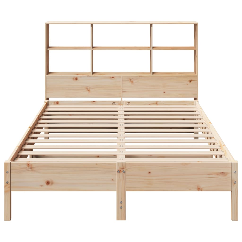 Lit bibliothèque sans matelas 120x200 cm bois de pin massif - XIOS