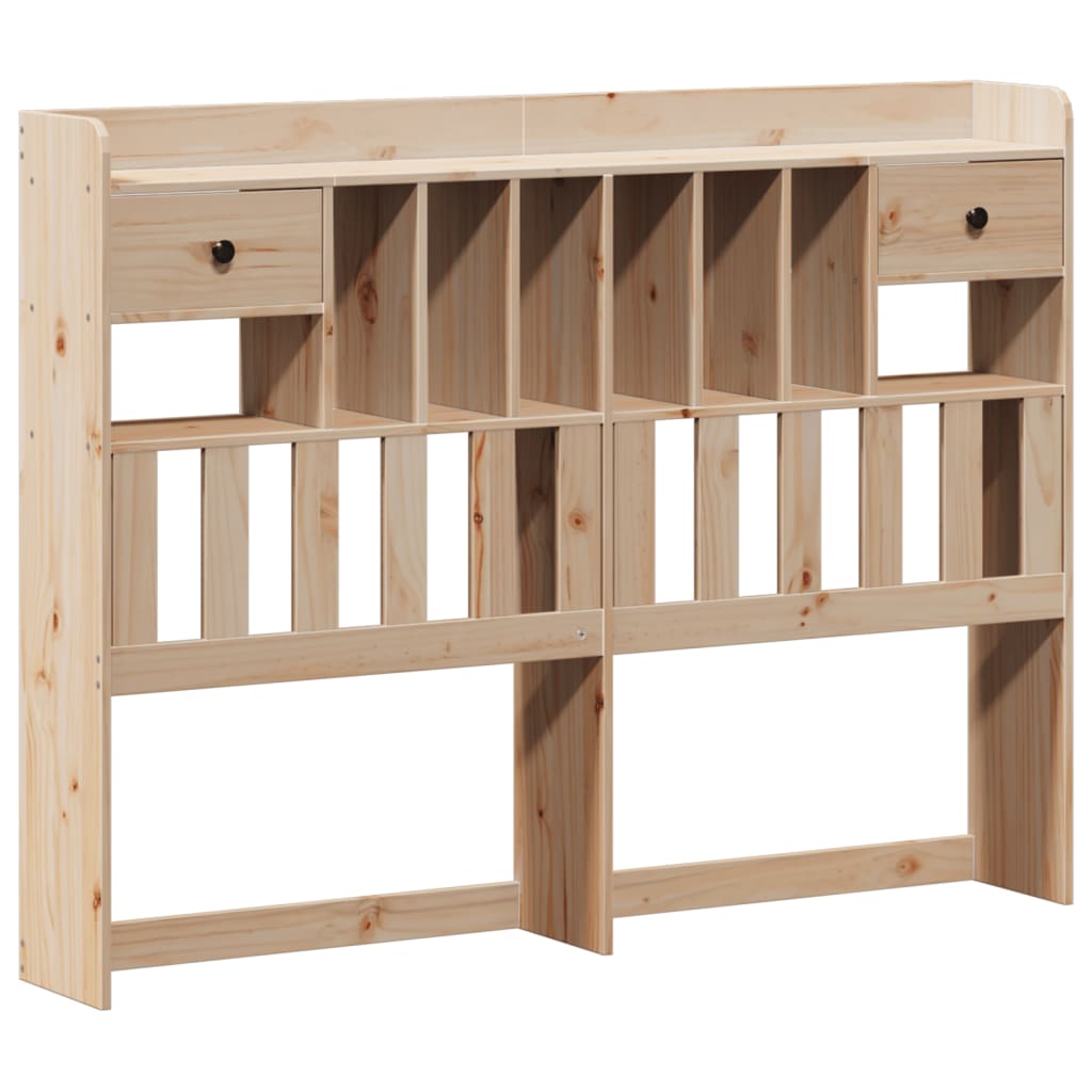 Lit bibliothèque sans matelas 140x200 cm bois massif de pin - XIOS