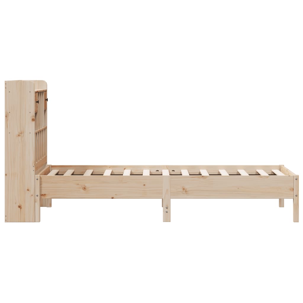 Lit bibliothèque sans matelas 75x190 cm bois de pin massif - XIOS