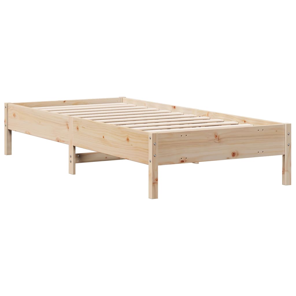 Lit bibliothèque sans matelas 75x190 cm bois de pin massif - XIOS