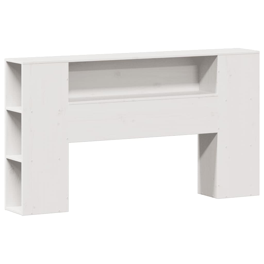 Lit bibliothèque sans matelas blanc 160x200 cm bois pin massif - XIOS