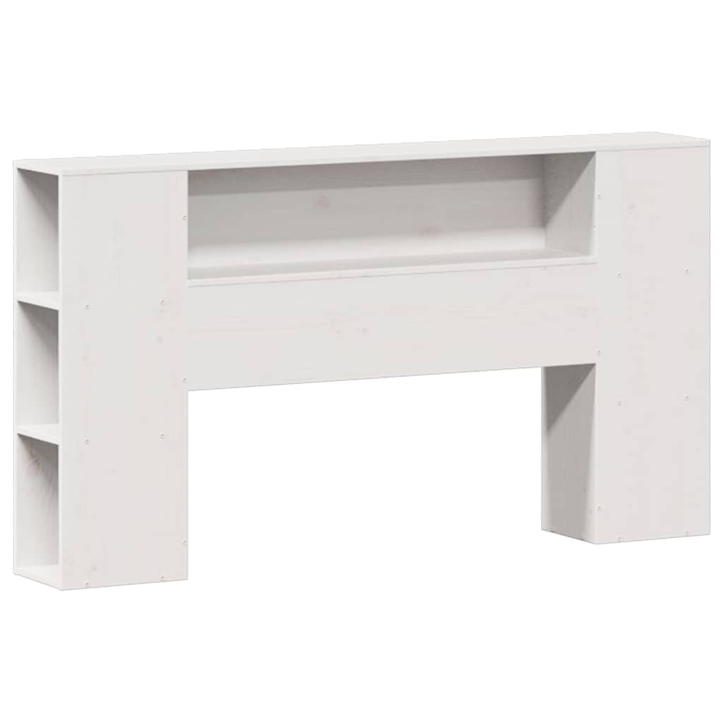 Lit bibliothèque sans matelas blanc 150x200 cm bois pin massif - XIOS