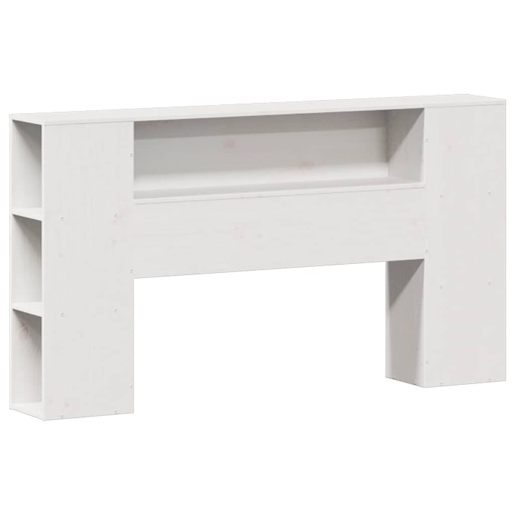 Lit bibliothèque sans matelas blanc 140x190 cm bois pin massif - XIOS