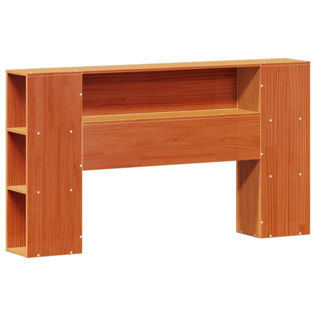 Lit bibliothèque sans matelas cire marron 135x190 cm pin massif - XIOS