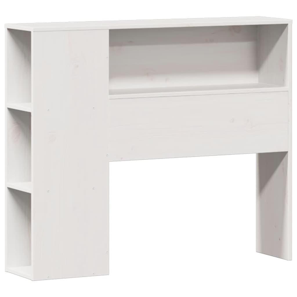 Lit bibliothèque sans matelas blanc 90x200cm bois de pin massif - XIOS