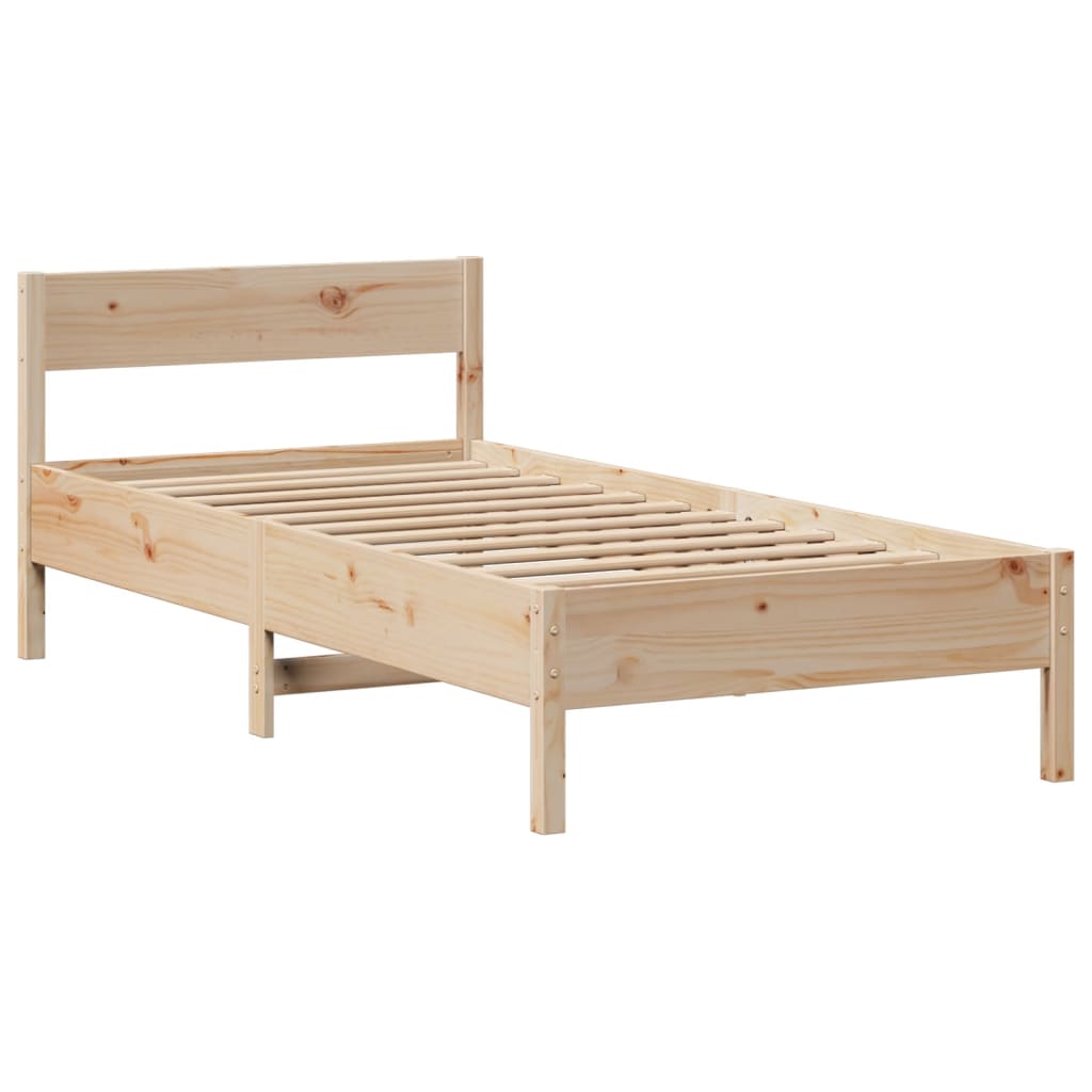 Lit bibliothèque sans matelas 75x190 cm bois de pin massif - XIOS