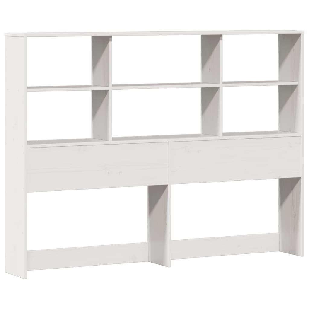Lit bibliothèque sans matelas blanc 180x200 cm bois pin massif - XIOS