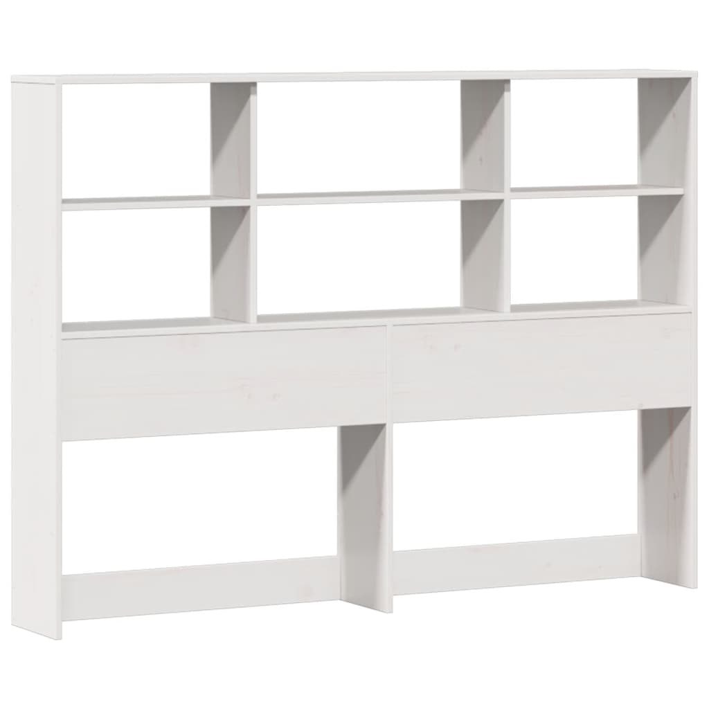 Lit bibliothèque sans matelas blanc 160x200 cm bois pin massif - XIOS